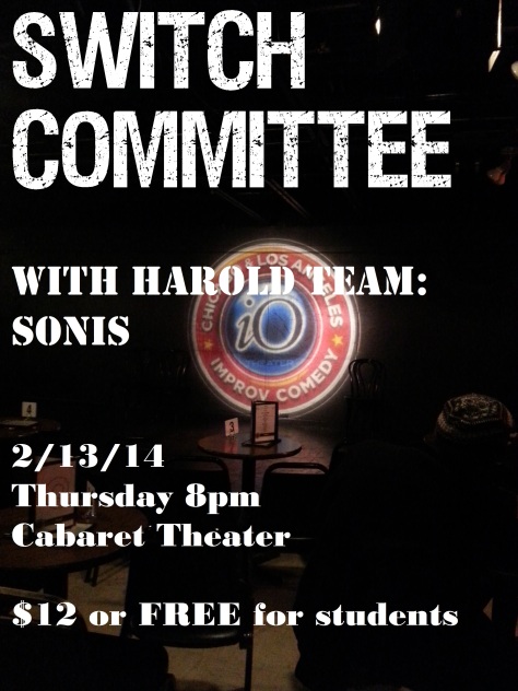 Show tonight! iO at 8pm with Harold Team Sonis